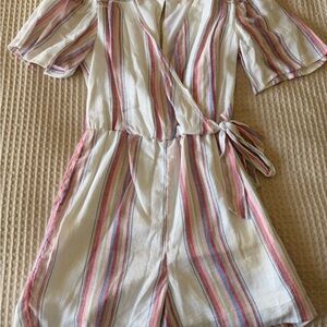 Striped Wrap Romper